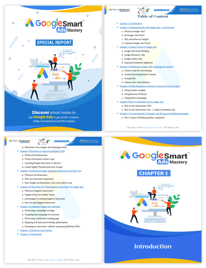 Google Smart Ads Mastery PLR Sales Funnel Upsell Squeeze Page Report Screenshot