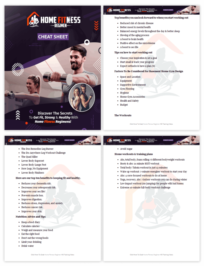 Home Fitness Regimen PLR Sales Funnel Cheatsheet Screenshot Home Fitness Regimen PLR Sales Funnel Cheatsheet Screenshot