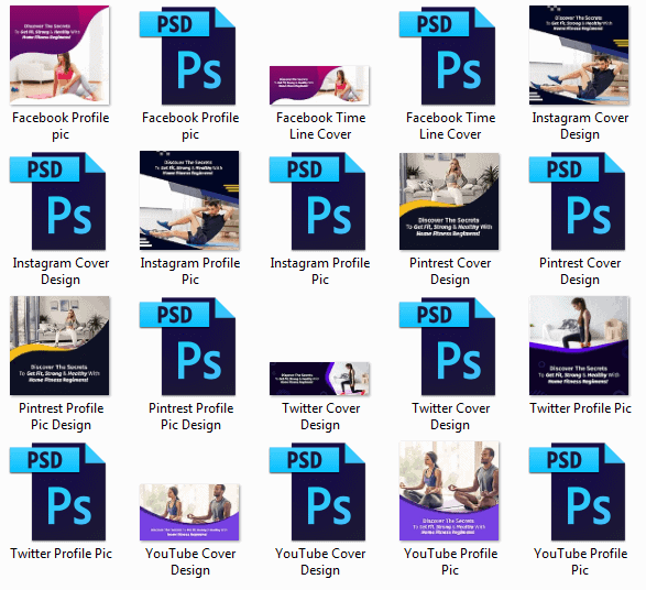 Home Fitness Regimen PLR Sales Funnel Social Media Graphics Home Fitness Regimen PLR Sales Funnel Social Media Graphics