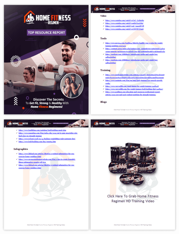 Home Fitness Regimen PLR Sales Funnel Top Resource Report Screenshot Home Fitness Regimen PLR Sales Funnel Top Resource Report Screenshot