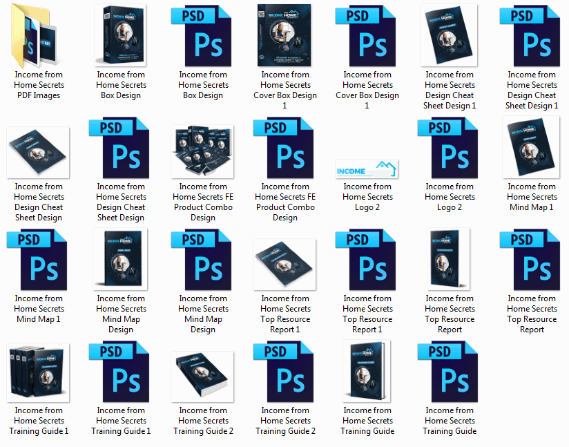 Income from Home Secrets PLR Sales Funnel Professional Graphics