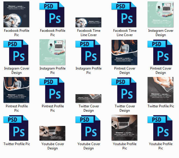 Income from Home Secrets PLR Sales Funnel Social Media Graphics