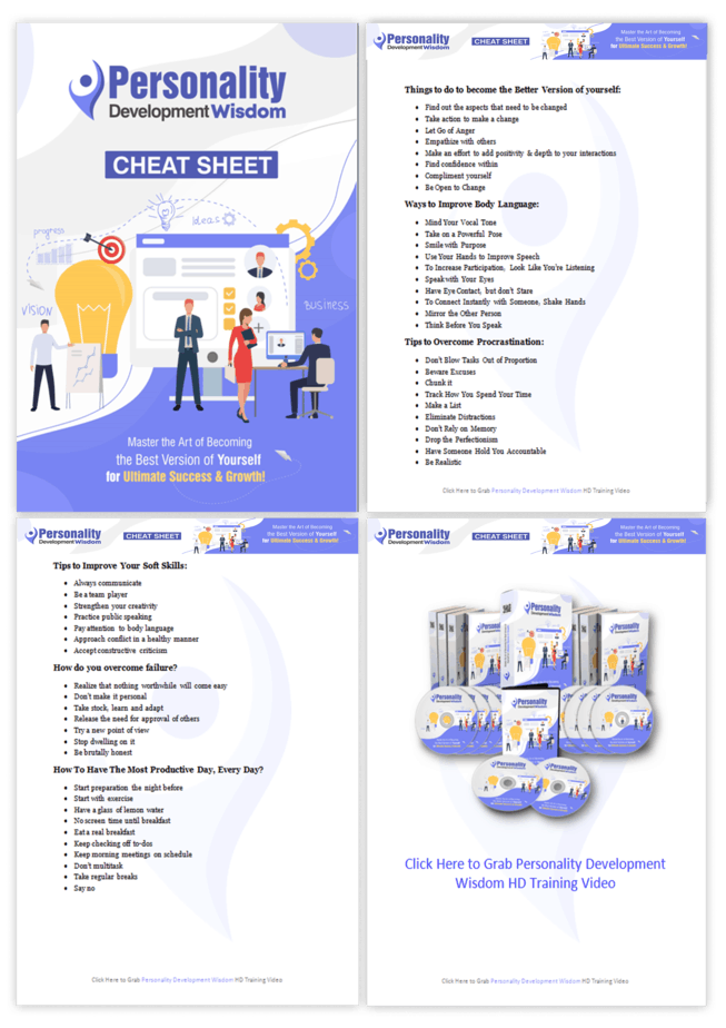 Personality Development Wisdom PLR Sales Funnel Cheatsheet Screenshot