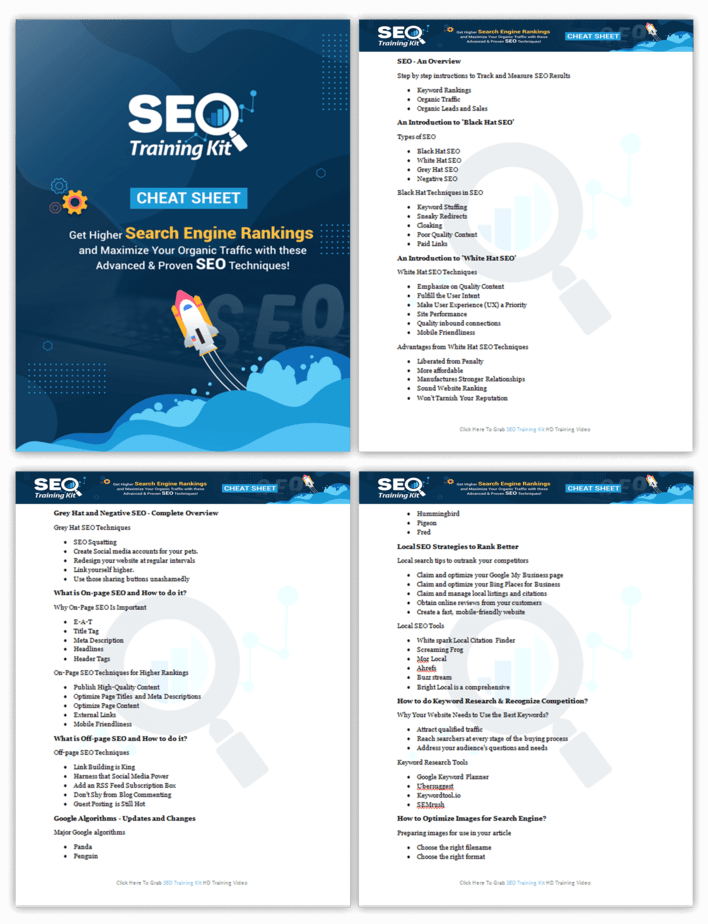 SEO Training Kit Cheat Sheet 1