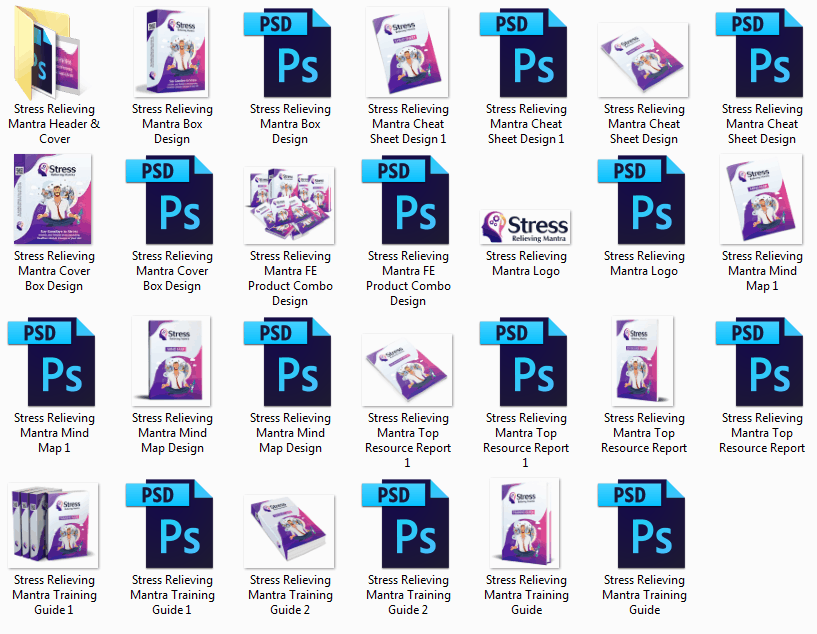 Stress Relieving Mantra PLR Sales Funnel Professional Graphics