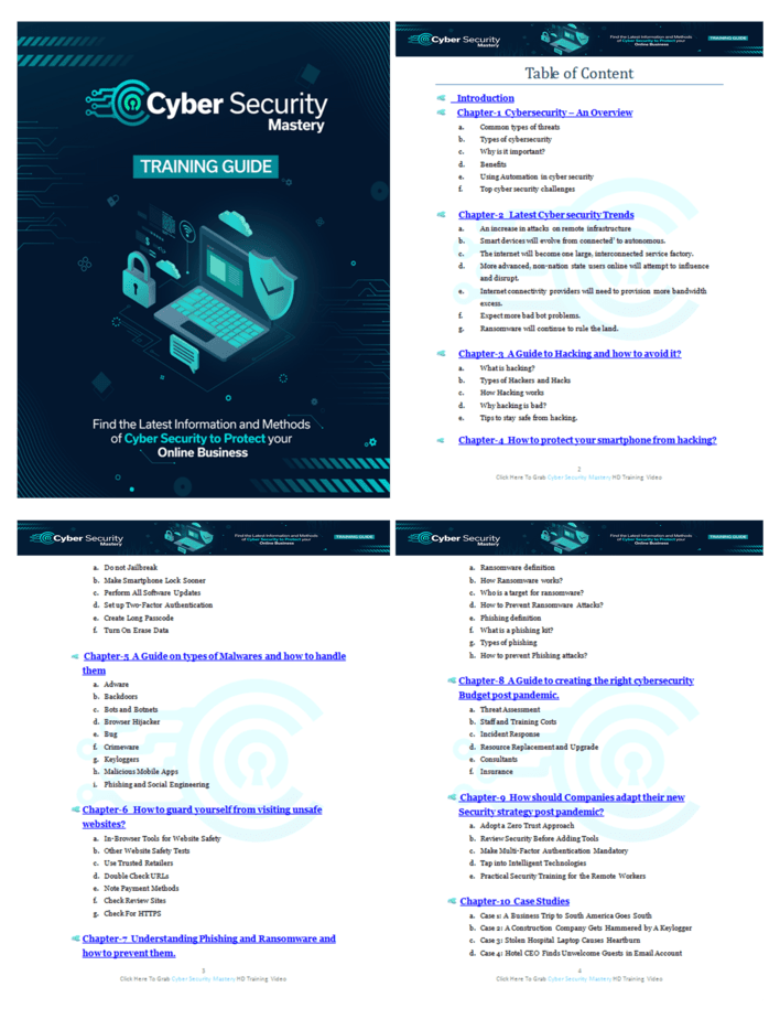 Cyber Security Mastery PLR Sales Funnel Training Guide Screenshot