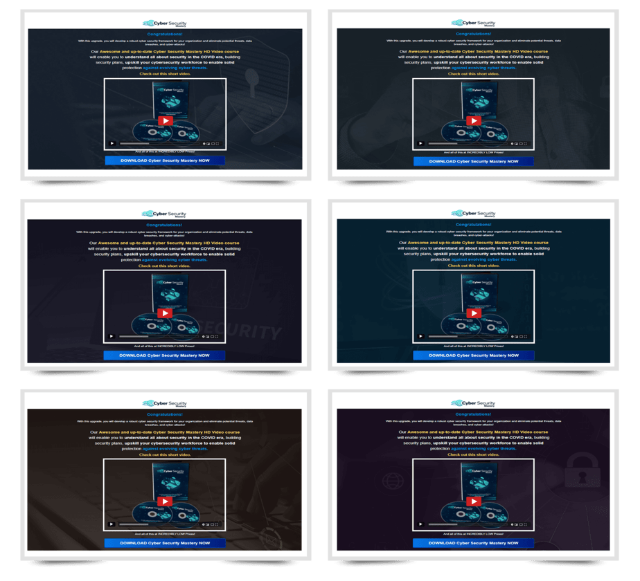Cyber Security Mastery PLR Sales Funnel Upsell Minisites