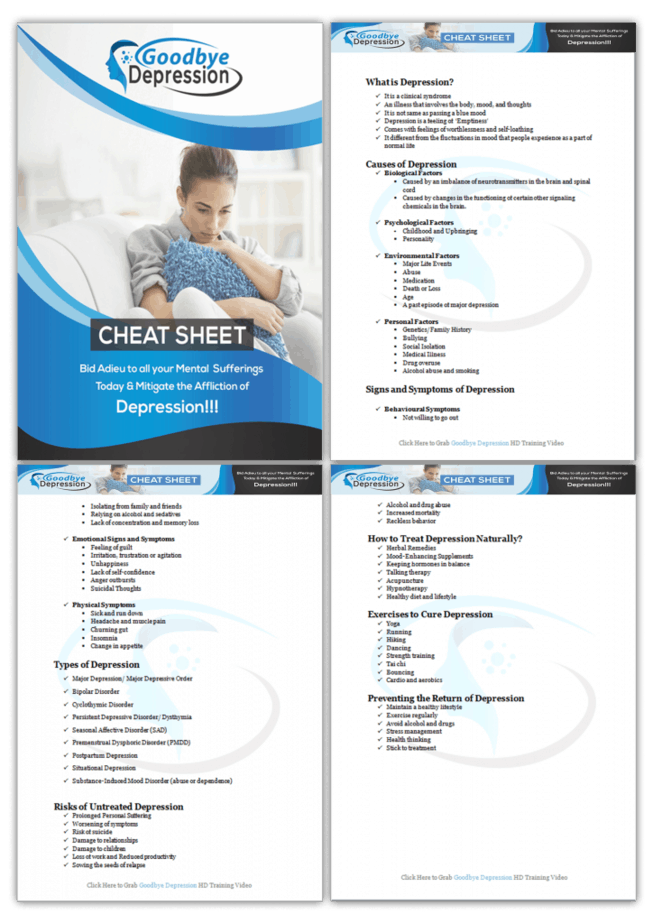 Goodbye Depression PLR Sales Funnel | Depression PLR Package