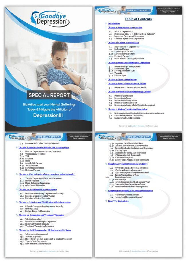 Goodbye Depression PLR Sales Funnel Upsell Report Screenshot