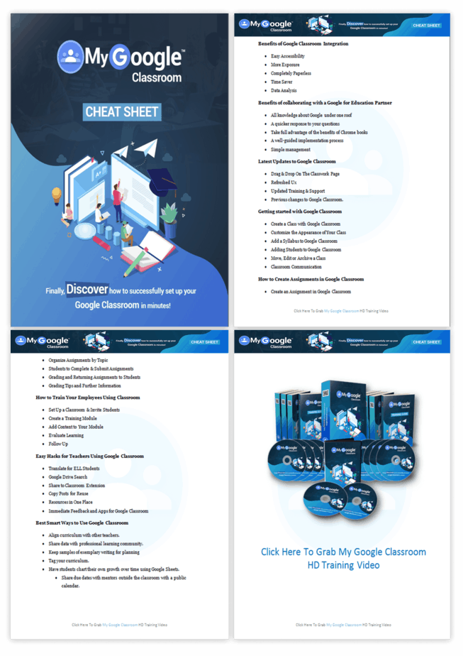 My Google Classroom PLR Sales Funnel Cheatsheet Screenshot