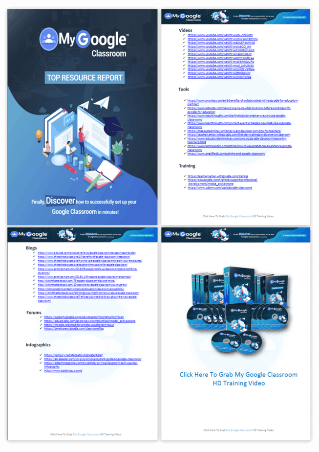My Google Classroom PLR Sales Funnel Top Resource Report Screenshot