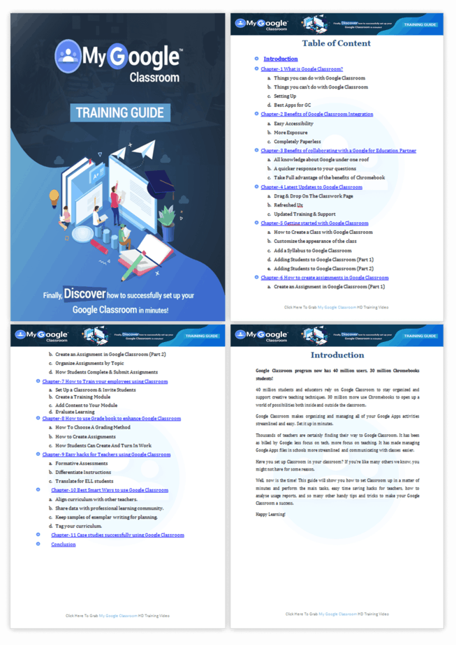 My Google Classroom PLR Sales Funnel Training Guide Screenshot