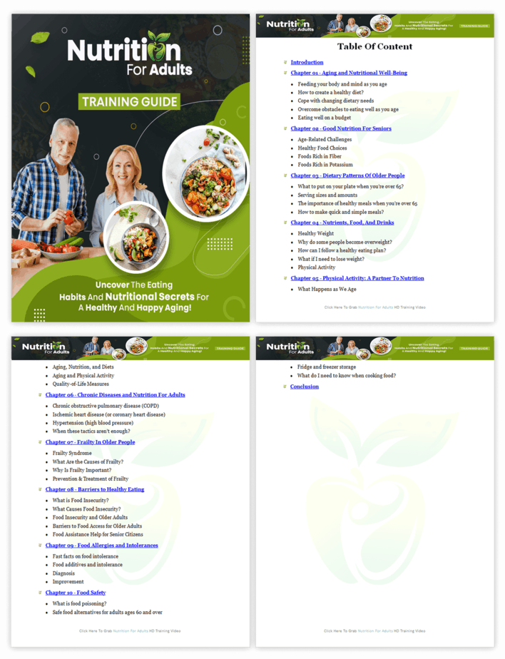 Nutrition For Adults PLR Sales Funnel Training Guide Screenshot