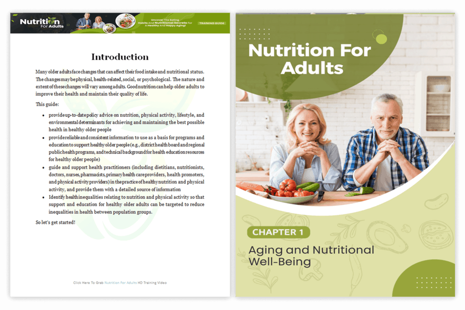 Nutrition For Adults PLR Sales Funnel Training Guide