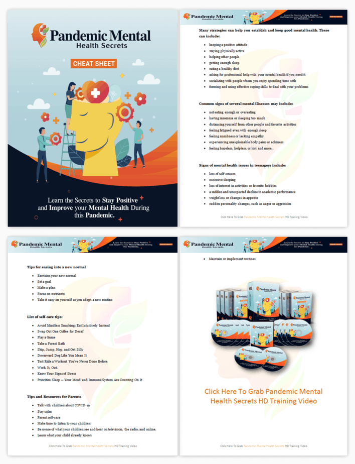 Pandemic Mental Health Secrets PLR Sales Funnel Cheatsheet Screenshot