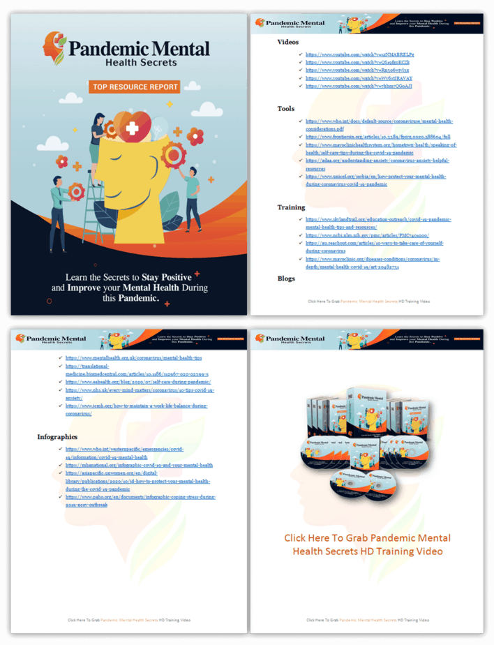 Pandemic Mental Health Secrets PLR Sales Funnel Top Resource Report Screenshot