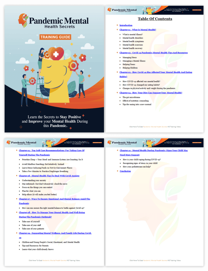 Pandemic Mental Health Secrets PLR Sales Funnel Training Guide Screenshot