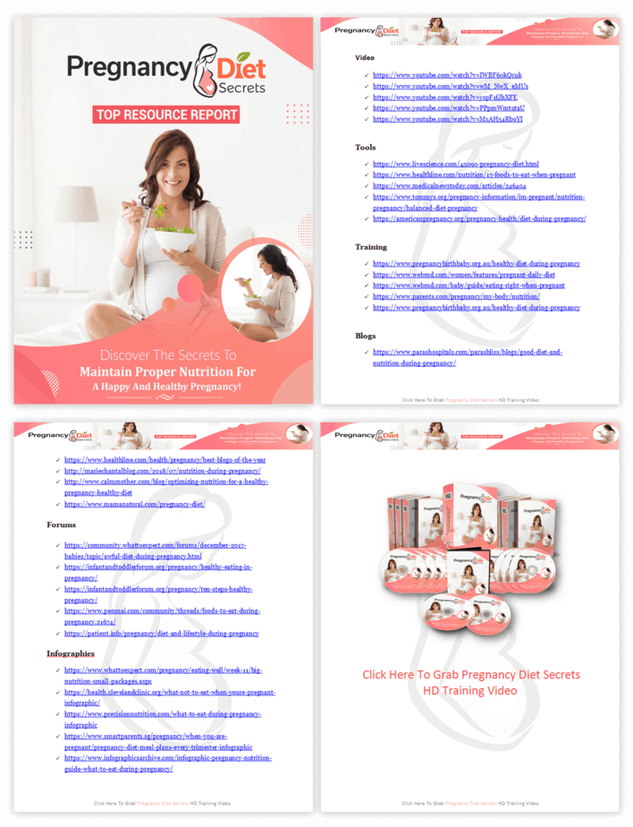 Pregnancy Diet Secrets PLR Sales Funnel Top Resource Report Screenshot