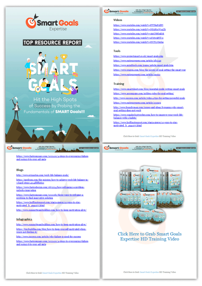 Smart Goals Expertise PLR Sales Funnel Top Resource Report Screenshot