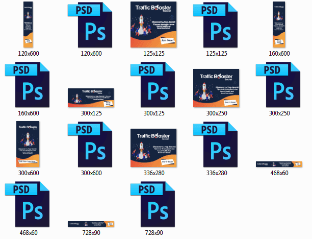 Traffic Booster Secret PLR Sales Funnel Animated Banners