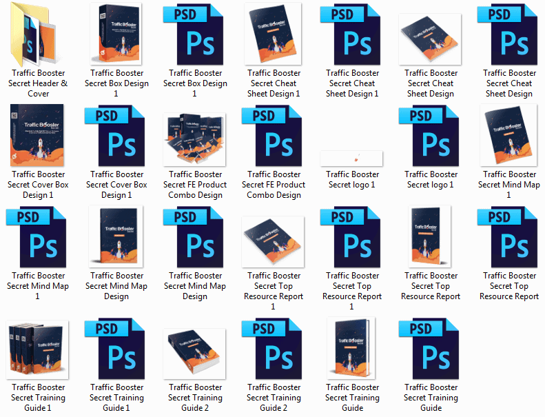 Traffic Booster Secret PLR Sales Funnel Professional Graphics