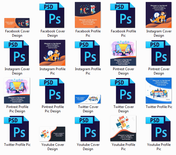 Traffic Booster Secret PLR Sales Funnel Social Media Graphics