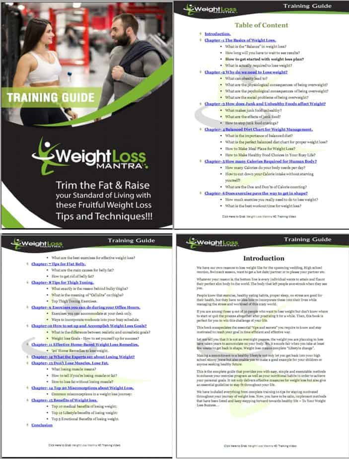 Weight Loss Mantra PLR Sales Funnel Training Guide Screenshot