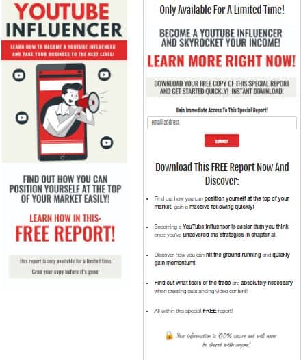YouTube Influencer PLR Squeeze Page YouTube Influencer PLR Squeeze Page