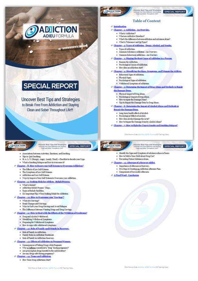 Addiction Adieu Formula PLR Sales Funnel Upsell Report Screenshot