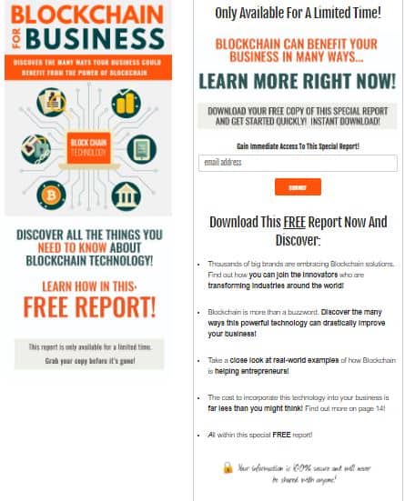 Blockchain For Business PLR Squeeze Page Blockchain For Business PLR Squeeze Page
