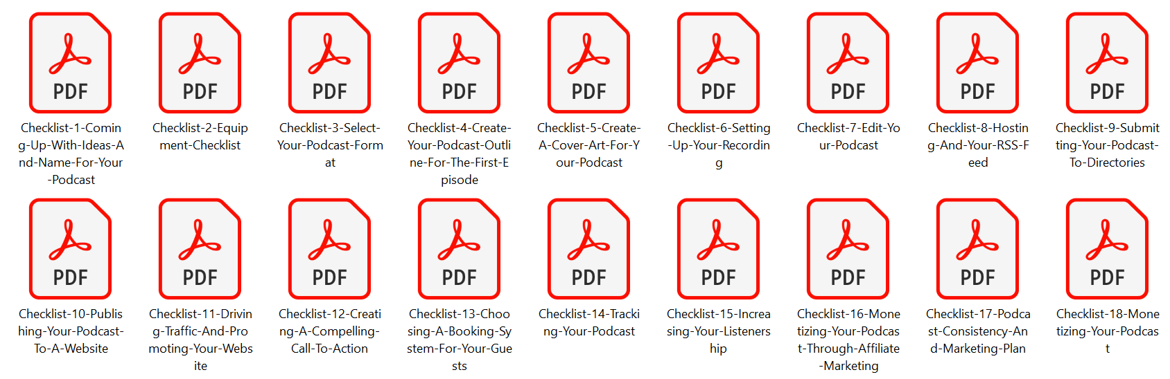 Internet Marketing Checklists Podcasting Screenshot