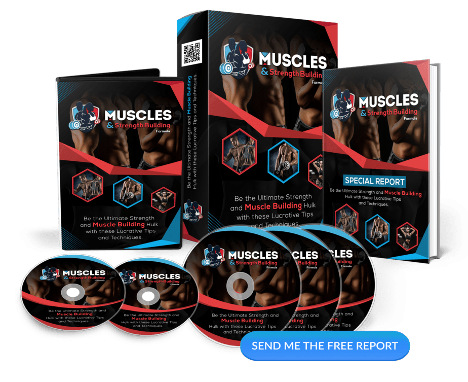 Muscles and Strength Building Formula PLR Sales Funnel Upsell Squeeze Page Graphics