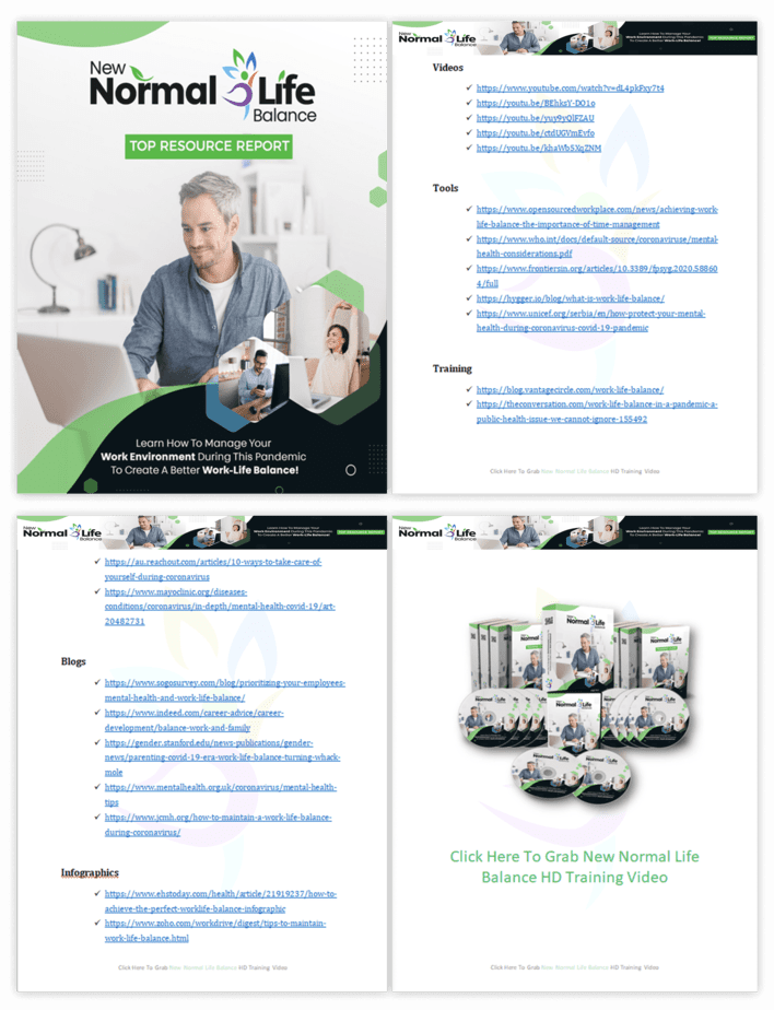 New Normal Life Balance PLR Sales Funnel Top Resource Report Screenshot New Normal Life Balance PLR Sales Funnel Top Resource Report Screenshot