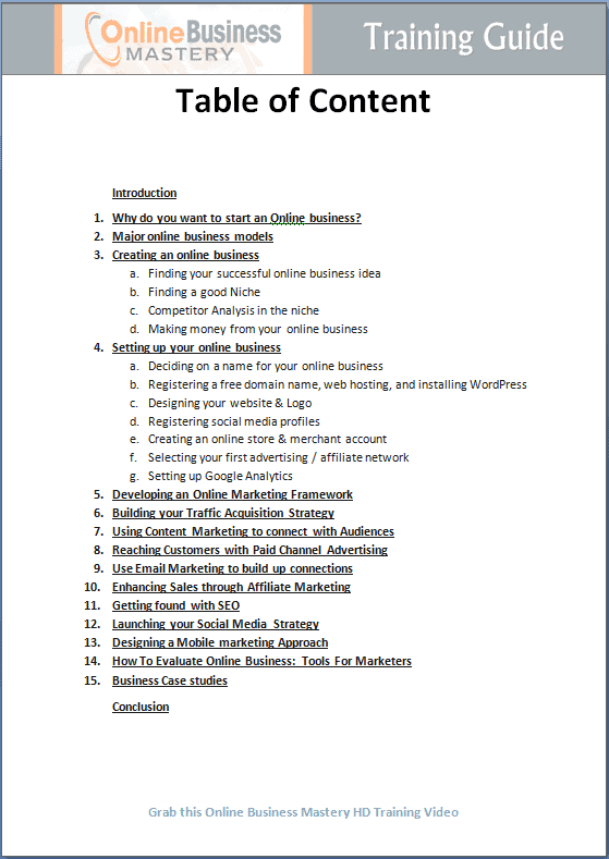 Online Business Mastery PLR Sales Funnel Training Guide Screenshot Online Business Mastery PLR Sales Funnel Training Guide Screenshot