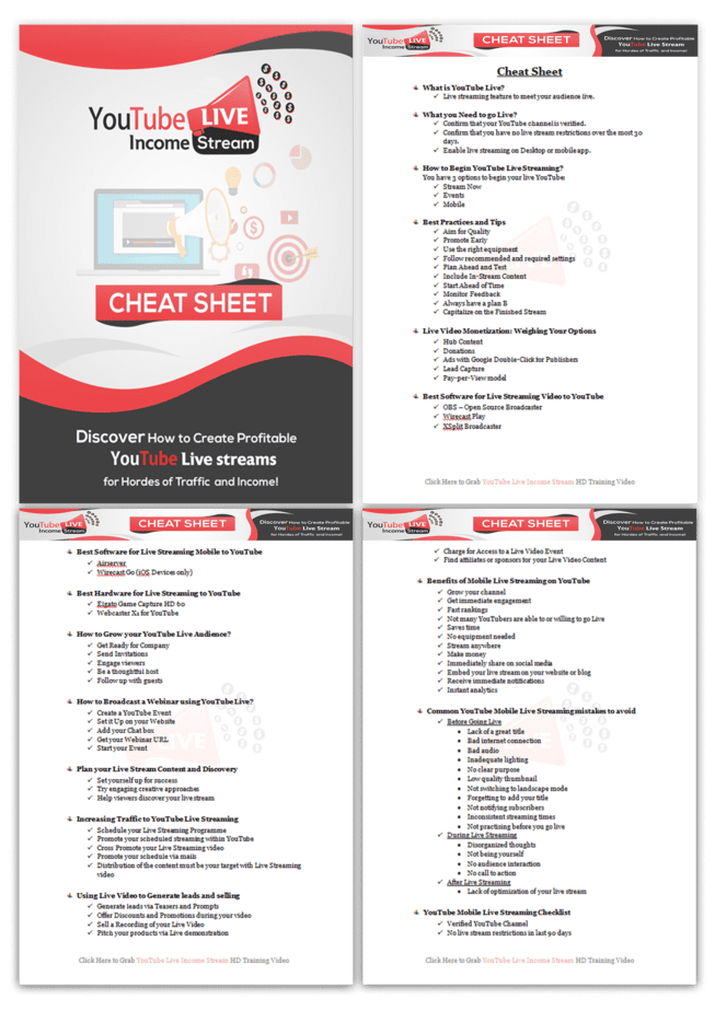 YouTube Live Income Stream PLR Sales Funnel Cheatsheet Screenshot YouTube Live Income Stream PLR Sales Funnel Cheatsheet Screenshot