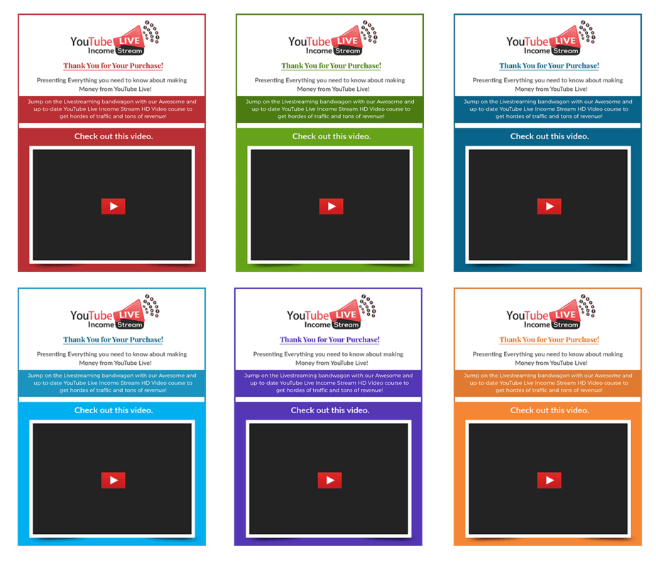 YouTube Live Income Stream PLR Sales Funnel Upsell Minisites