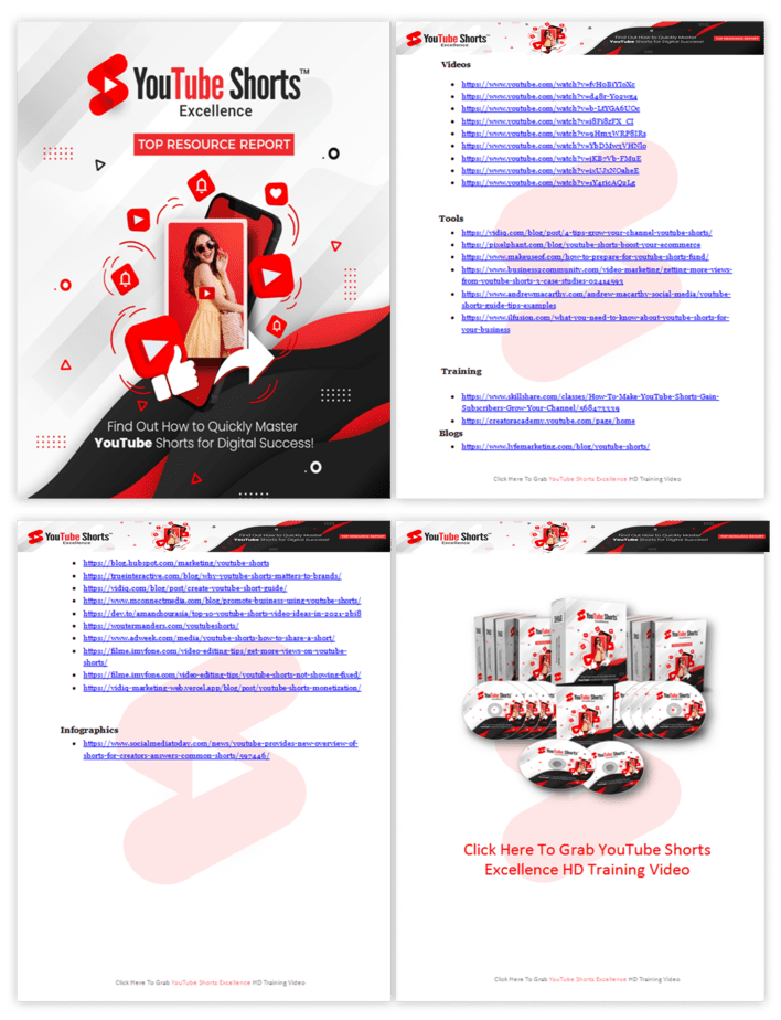 YouTube Shorts Excellence PLR Sales Funnel Top Resource Report Screenshot