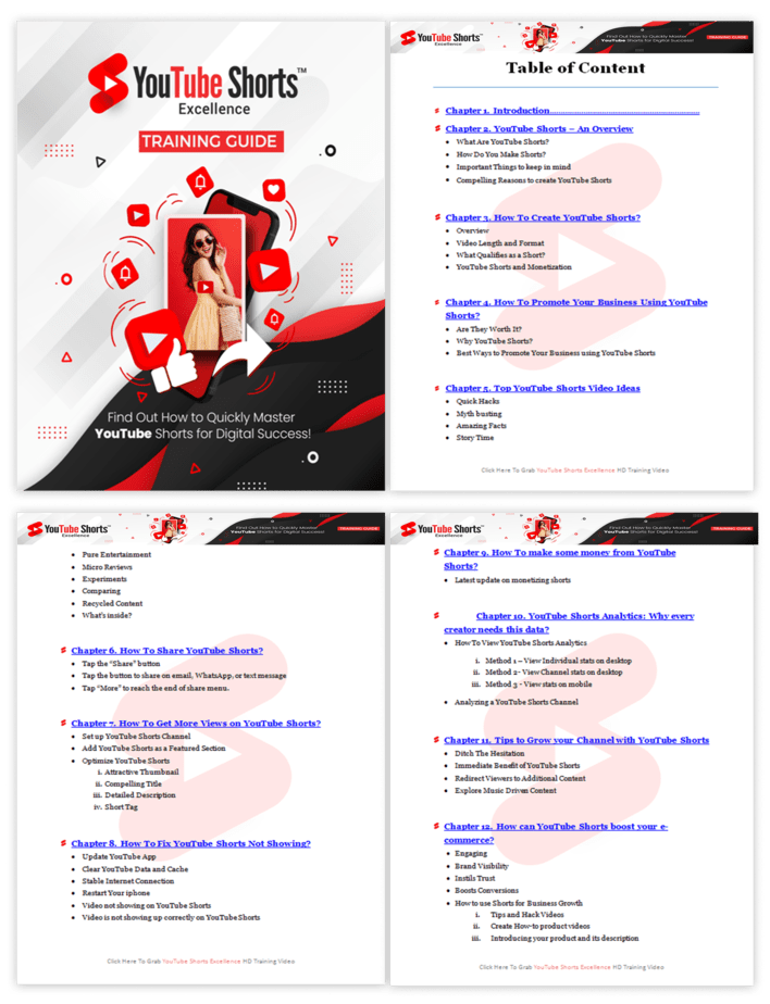 YouTube Shorts Excellence PLR Sales Funnel Training Guide Screenshot