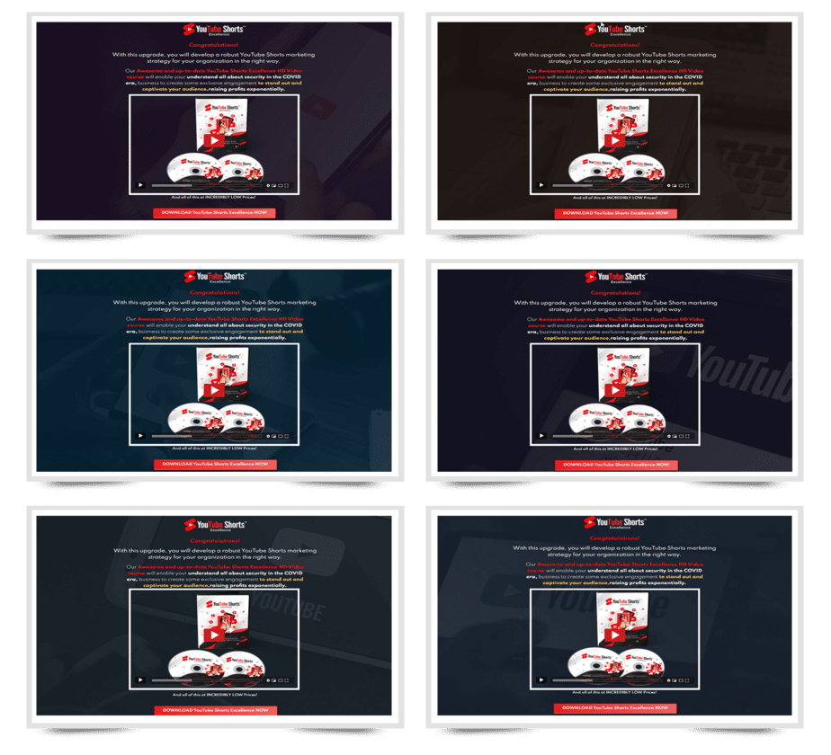 YouTube Shorts Excellence PLR Sales Funnel Upsell Minisites