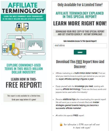 Affiliate Terminology PLR Squeeze Page Affiliate Terminology PLR Squeeze Page
