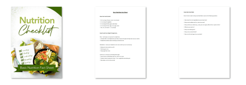 Checklist Nutrition Fact Sheet Screenshot Checklist Nutrition Fact Sheet Screenshot