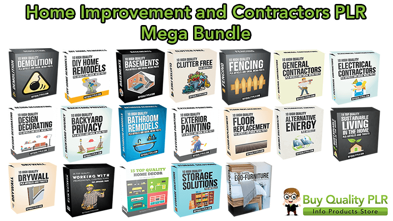 Home Improvement and Contractors PLR Mega Bundle