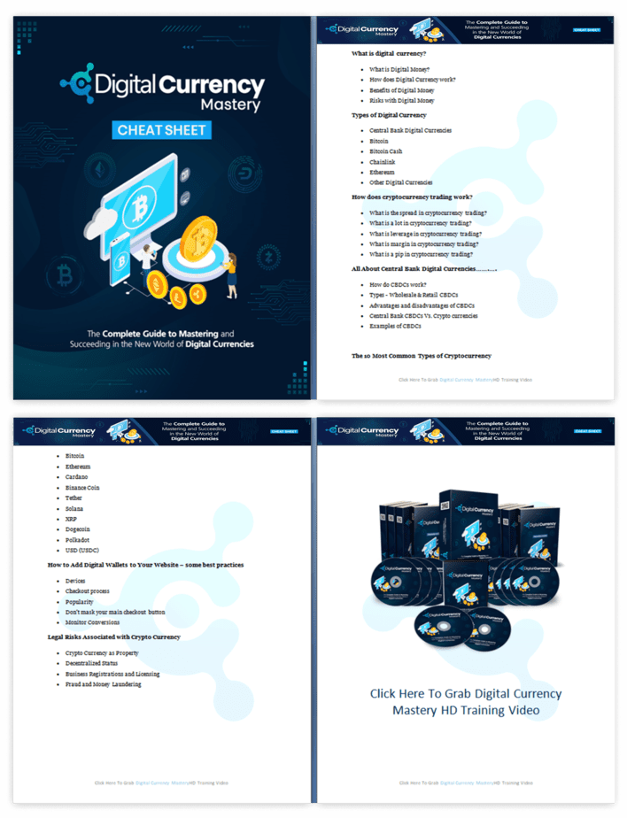 Digital Currency Mastery PLR Sales Funnel Cheatsheet Screenshot