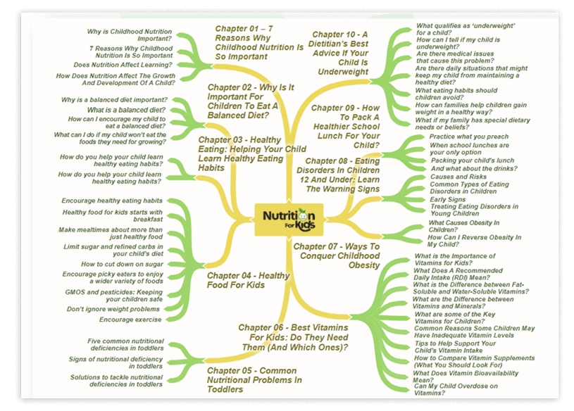 Nutrition for Kids PLR Sales Funnel Mind Map Screenshot