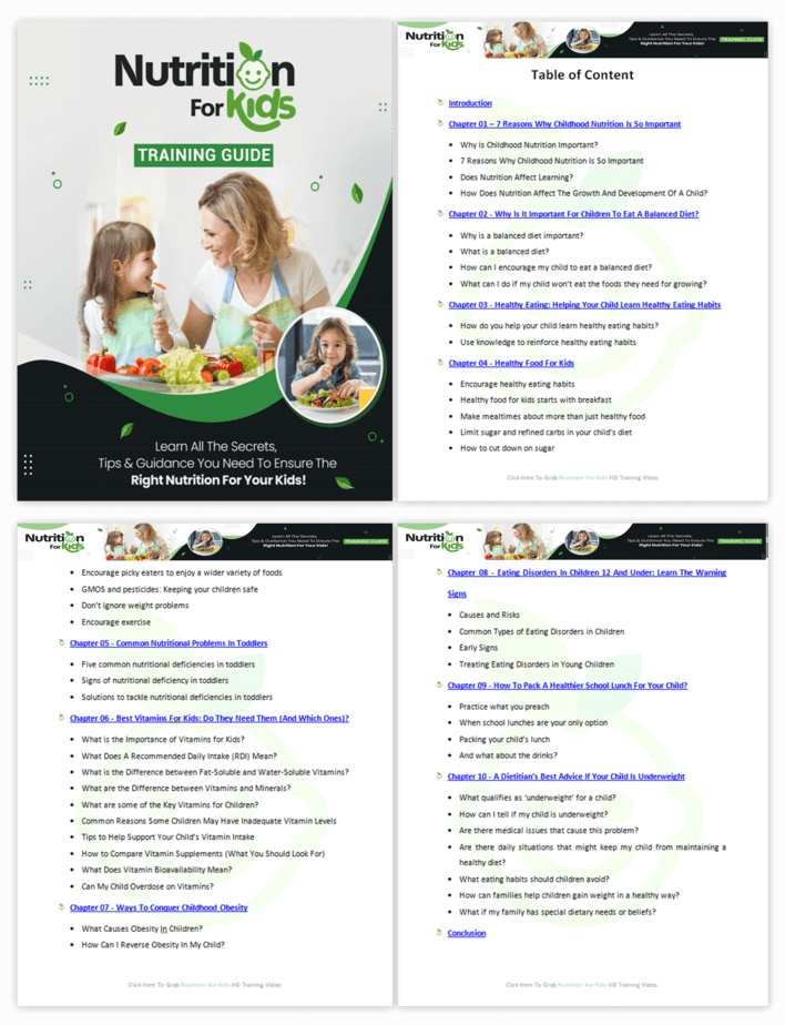Nutrition for Kids PLR Sales Funnel Training Guide Screenshot 