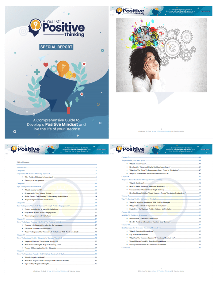 Positive Thinking PLR Sales Funnel Upsell Report Screenshot