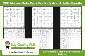 200 Mazes Only Pack For Kids And Adults Bundle