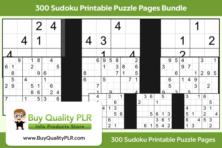 300 Sudoku Puzzle Pages Printables Archives Buy Quality PLR