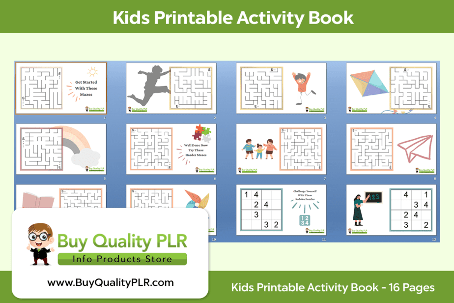 Kids Printable Activity Book 16 Page