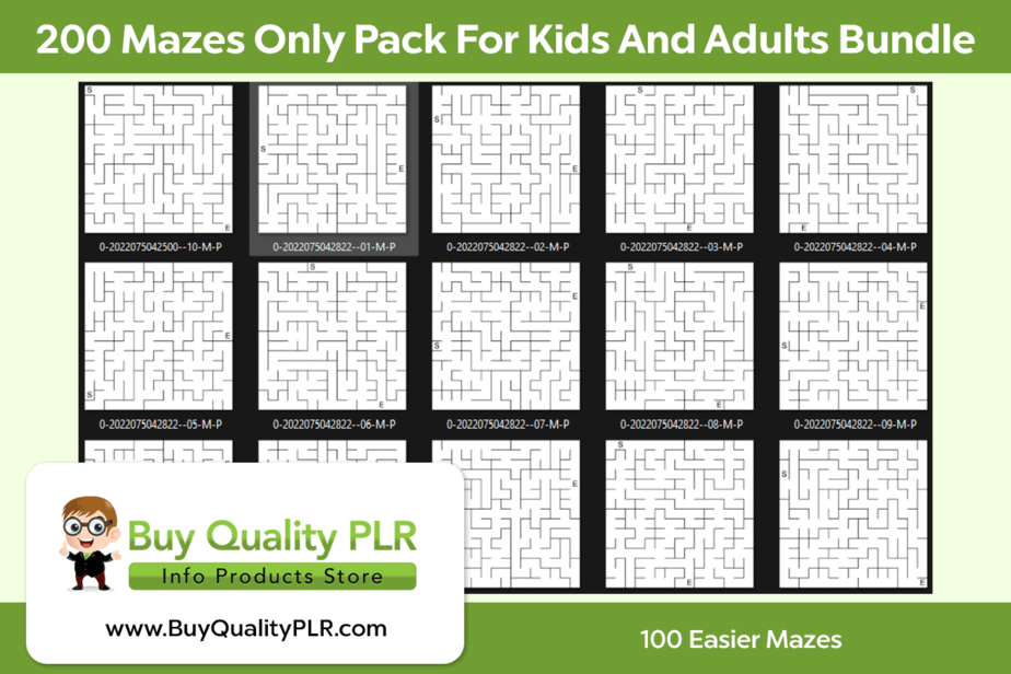 Mazes Only Pack For Kids And Adults 100 Easier Mazes